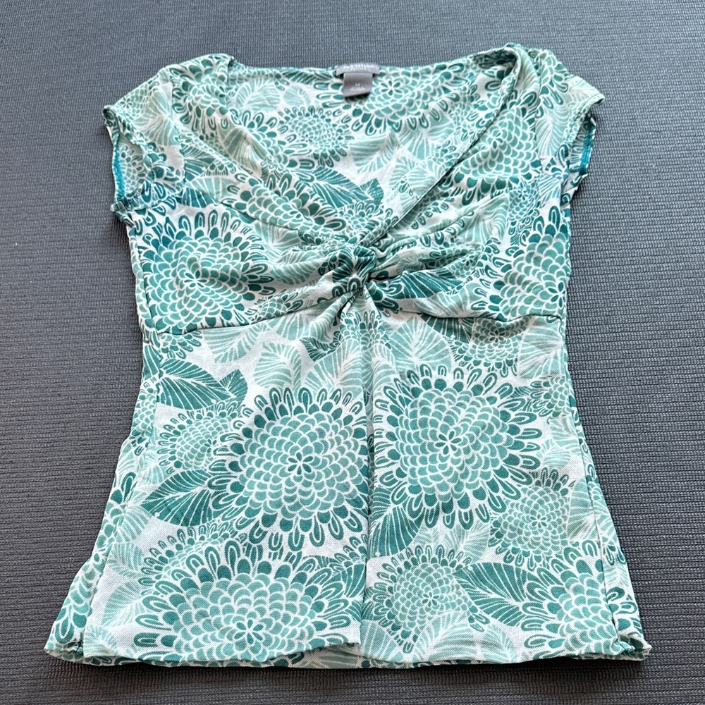 💜5 for $25 Ann Taylor Teal Floral Blouse